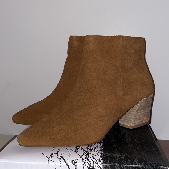 New Kensie Womens Lyden Leather Suede Ankle Boots - Picture 3 of 7